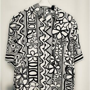 Dior x Stussy Silk Shirt by Kim Jones Fall 2020. 100% silk